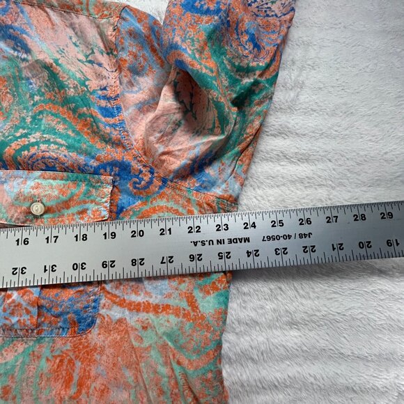 LRL Lauren Jeans Co. Ralph Lauren Womens Button-Up Shirt XL Paisley Swirl Print - Picture 6 of 8